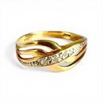 Diamond 9ct Gold Crossover Ring - Vintage - Hallmarked - Size F 1/2