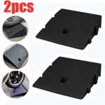 2pcs Heavy Duty Plastic Kerb Door Ramps Wheelchair Mobility Scooter Access Level