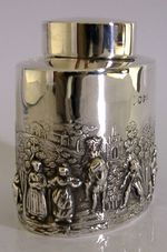 BEAUTIFUL CHESTER 1899 VICTORIAN SOLID STERLING SILVER TEA CADDY BOX ANTIQUE