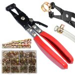165Pcs Spring Band Hose Clamps Clips Assortment Kit 6-22mm With Swivel Plier Set