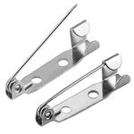 Brooch Fasteners x100 Clips Silver NEW Safety Pin Jewellery Badges Crafts TRIXES