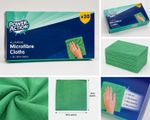 Power Action All-Purpose Microfibre Cloths 20 Pack Green 30x30cm Reusable