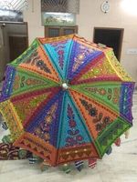 Hippie Garden Parasol Embroidered Indian Outdoor Sun Shade Patio Umbrella 72in