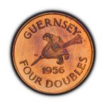 GUERNSEY. 1956, 4 Doubles - QEII Leopards Lions, Raquel Lily 2 Proof RARE 🌈