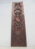 Antique Carved Wooden Panel Plaque Old Wood Victorian Vintage 31"x8.5"