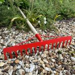 Garden Rake Steel Hardened Heavy-Duty for Hay Leaves Lawn Pebbles Removal Tool