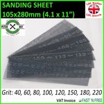 SANDING SHEET Mesh Abrasive Strips Hand Sander METAL PLASTER 40-220 GRIT 105x280