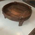 Antique Indian Teak Wood Chaki Coffee Table