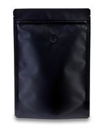 Matt Black Stand Up Coffee Foil Pouches Valve Packaging Zip Lock Mylar Bag - 1kg