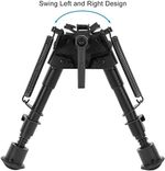 6''-9''Pivot Tilting Swivel Rifle Bipod Foldable Spring Return with S Lock Lever