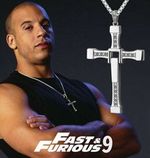 New Fast and Furious Dominic Toretto 925 Sterling Silver Cross Pendant Necklace