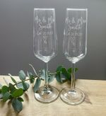 Personalised Couples' set of Champagne Fluts Mr & Mrs Wedding Gifts for Couple