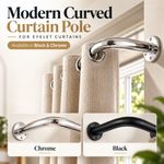 Extendable Curtain Pole Set 28mm Heavy Duty Blackout Curtains Rods with Fittings
