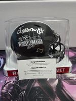 2026 fanatics under wraps wrestlemania wwe fallon henley auto mini helmet /25