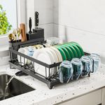 Dish Drainer Rack-With Cutlery  Cup Holder-Utensil Holder For Kitchen Counter