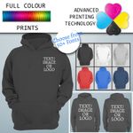 CUSTOM PRINT Hoodie Personalised Logo / Text Unisex Workwear Event Jumper Tops