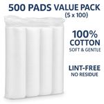 Round Cotton Pads 500 Pack (5x100) – 100% Cotton Makeup Remover & Skincare