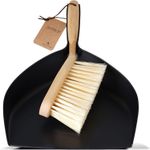ENA Living Bamboo Dust Pan and Brush Set, Eco-Labelled Dustpan and Brush, Perfec