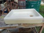 Matching Pair antique Shallow Buff & White Butler Sinks Reuse Or Repurpose 