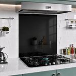 BELOFAY Black Colour Toughened Glass Heat Resistant Splashback for Kitchen