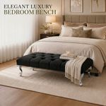 Velvet Footstool Ottoman Bench Padded Seat Stool Bedroom Living Room Sofa UK