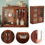 Vintage Storage Cabinet Wall Mounted Cupboard Wooden Rustic Display Shelf Unit