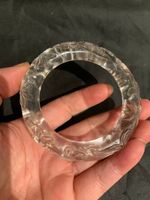 Excellent Chinese White Crystal Hand Carved Bangle Bracelet
