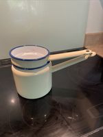Vintage Huta Silesia Enamel Double Boiler Saucepan Set. Made in Poland. No Lid