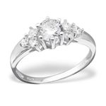 Ladies *925 STERLING SILVER* Multi Cubic Zirconia Engagement Ring Commitment CZ