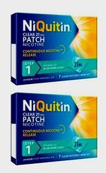 NIQUITIN CLEAR 21MG PATCH NICOTINE STEP 1 2 X 7 PATCHES. 14 TOTAL. EXP 2028