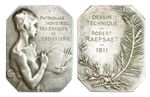 P427, France, 1911 Art Nouveau Silver Medal,Industrial Patronage of the Children