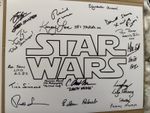 Star Wars 14x11 logo photo signed by SIXTEEN Star Wars movie stars
