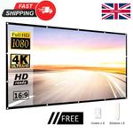 60"-150" Projector Screen HD Foldable Projection Curtain Outdoor Home Theater UK
