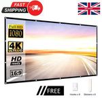 60"-150" Projector Screen HD Foldable Projection Curtain Outdoor Home Theater UK