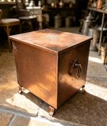Antique Arts And Crafts Solid Copper Hinged Log/Coal bin Storage Box Circa 1905