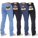 Mens Denim Jeans Straight Leg Regular Fit Basic Casual Work Heavy duty All Sizes