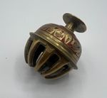 Vintage Small Temple Claw Bell Brass Metal Ornate Floral Bell