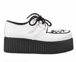 WHITE AND  BLACK FOREVER FASHION PLATFORM PUNK ROCK N ROLL FAUX LEATHER CREEPER