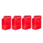 4 X 20L Jerry Can (Steel) For Fuel / Diesel / Petrol / Oil / Water - (Red)