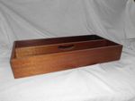 MAHOGANY BUTLERS HANDLED CUTLERY FLATWARE DIVIDED TRAY of 48cm LENGTH