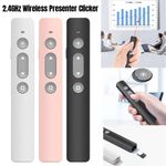 2.4GHz Wireless Presenter Clicker with Red Laser Pointer, USB Rechargeable PPT