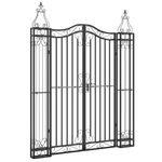 Ornamental Garden Gate Wrought Iron Outdoor Entry Door Arch Climbing vidaXL