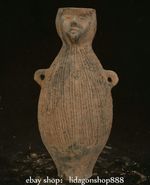 13.2" Old Chinese Tang Sancai Pottery Dynasty Palace People Head Bottle Vase