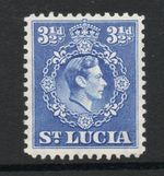 St Lucia 1938-48 3½d Ultramarine perf 12½ SG 133b Mnh.