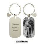 Keychain Personalised Custom Engraved Picture Your Photo Keyring Wedding Gift