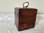 Small Antique Wooden Travelling Apothecary Box With Handle