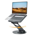 Nulaxy Telescopic 360 Rotating Laptop Stand for Desk Adjustable Height Swivel Pu
