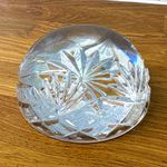 Royal Doulton Clear Crystal Cut Glass Paperweight with Starburst Pattern