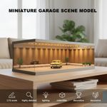 1/18 Diorama Diecast Garage 5 Parking Spaces LED Lighting Model Car Display Case
