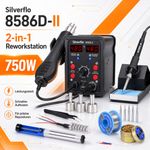 750W 2 in 1 Soldering Iron Station kit Heat Station Hot Air Gun Rework Station